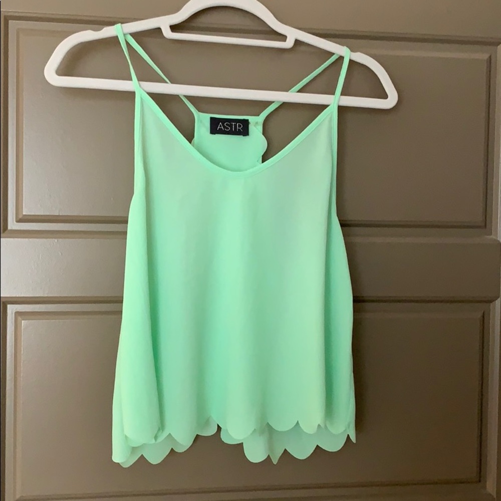 Sea foam scalloped ASTR tank top